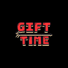 Obraz premium Gift Time Concept with Red Lettering on Dark Background