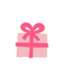 Pink gift box with pop art ribbon