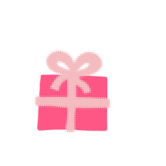 gift box with pop art ribbon