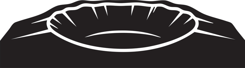 Meteor Crater Cross Section Deep Bowl Silhouettes isolated on white background © Abdul Hamid