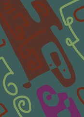 Abstract image for printing. Picture for modern interiors. The picture is painted by hand on a tablet. © neurostructure