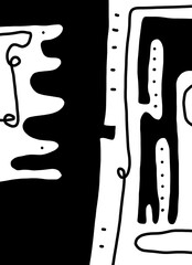 Abstract image for printing. Picture for modern interiors. The picture is painted by hand on a tablet. © neurostructure