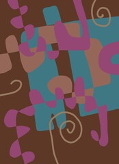 Abstract image for printing. Picture for modern interiors. The picture is painted by hand on a tablet. © neurostructure