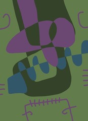 Abstract image for printing. Picture for modern interiors. The picture is painted by hand on a tablet. © neurostructure