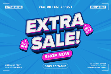 Extra Sale Editable Vector Text Effect