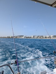 Fishing from boat in Cyprus 