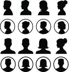 Collection of silhouette portraits