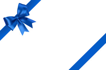 blue ribbon with bow