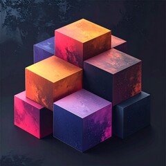 abstract colorful cubes