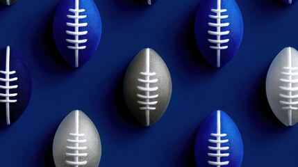 sports-themed minimal pattern, a modern, minimalist pattern with repeating football-themed shapes in a limited color palette the look is clean, sophisticated, and organized