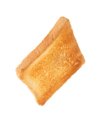 Slice of toasted bread isolated on white