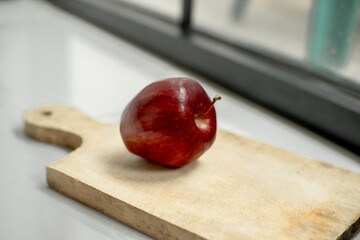 Red apple. Food photography concept.