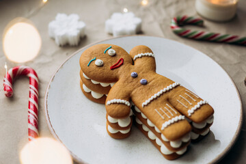 Gingerbread man cake for the festive Christmas season