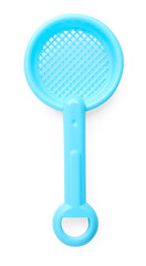 Plastic sifter isolated on white, top view. Children's beach toy