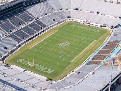 Orlando, FL, USA - November 18, 2025: The Acrisure Bounce House is home to the University of Central Florida Knights football team, as well as hosting other events. Empty stadium.