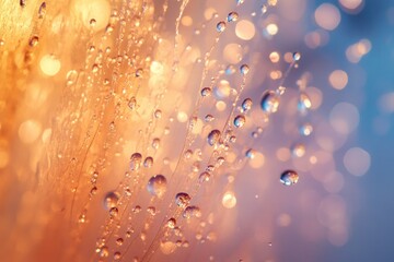 Delicate Dew Drops on Silken Strands