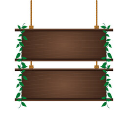 Hanging Rustic Wooden Sign Board with Vines
