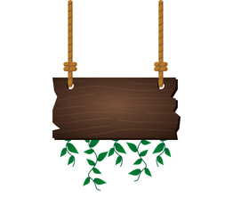 Hanging Rustic Wooden Sign Board with Vines