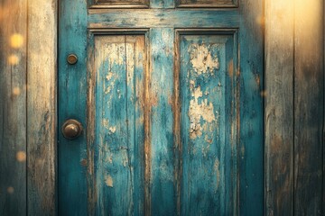 Fototapeta premium Old Blue Wooden Door