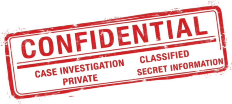 Confidential red ink rubber stamp sign symbol grunge effect vector illustration design confidential case investigation tampon classified private secret information 