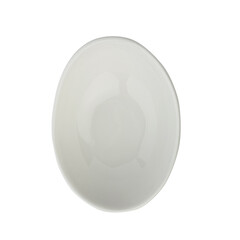 Small white sauce boat for table setting isolated on white background