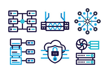 Web-Hosting icon Set vector illustration