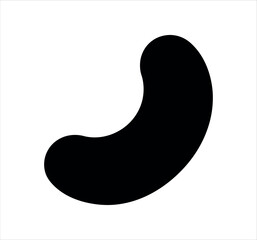 Minimalist curved black shape vector illustration design on white background.