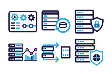 Web-Hosting icon Set vector illustration