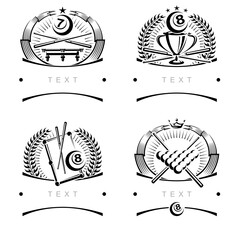 Hockey field labels and icons set. Collection icons hockey field. Vector