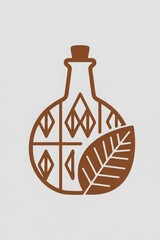 Decorative product artwork with brown line patterns, a grounded organic remedy symbol, and clean natural styling.