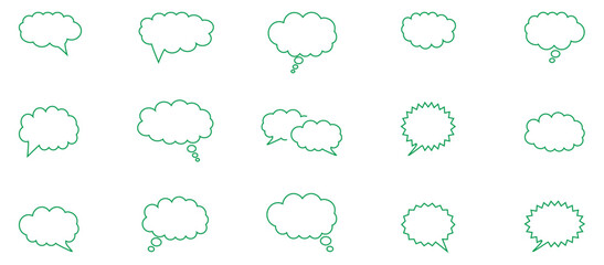  Though bubble speach bubble set outline cloud bubble message thinking bubbleSpeech bubble collection. Set of speech bubble. Speech bubble comic symbol. .