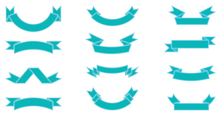  Flat vector ribbons banners set isolated on white background. Big collection of colorful labels and tags for promotion,