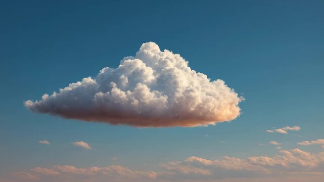 Single cloud floating in clear sky