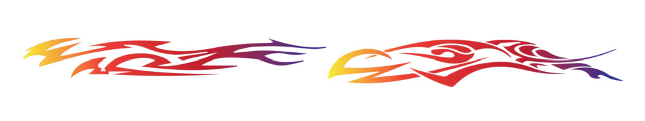 Racing car sticker tribal flame car decal car tattoo vector graphic