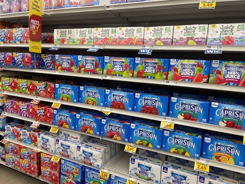 Grocery store Kids juices Capri Sun Kool Aid jammers and prices