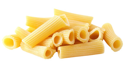 A pile of pasta with a white background