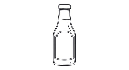 Outline drawing of a sauce bottle.