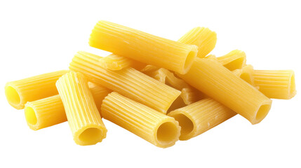 A pile of pasta with a white background