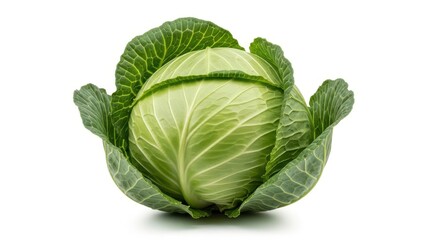 Obraz premium Fresh green cabbage with vibrant leaves
