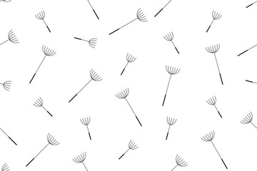 Seamless pattern of dandelion seeds. isolated on white background