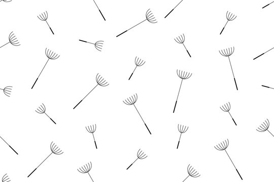 Seamless pattern of dandelion seeds. isolated on white background