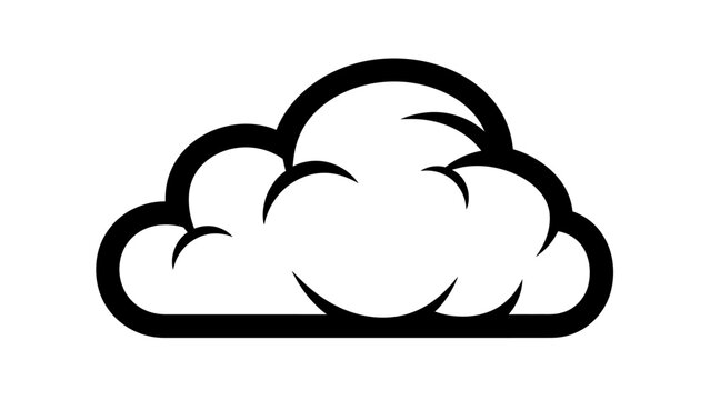 Stylized Black and White Cloud Icon.