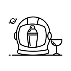 Bartender day shaker silhouette winter bar scene shaking scarf single snowflake vector illustration