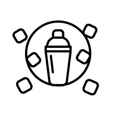 Bartender day shaker silhouette tiki themed scene shaking wearing simple lei vector illustration