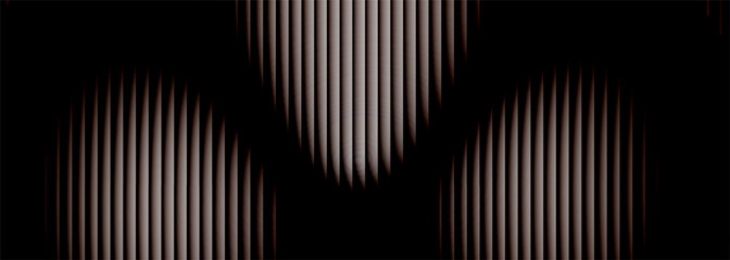 Black and brown abstract modern wide ribbed banner. Vector illustration background with bright gradient