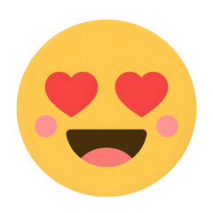 Naklejka premium Smiling face with heart eyes emoji isolated on transparent background