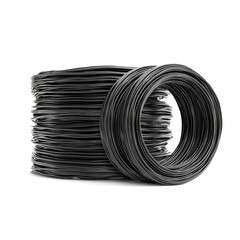 Rolls of Electrical Wire Isolated on White Background 