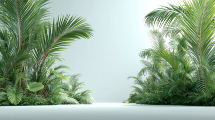 Palm plants and trees in a tropical garden