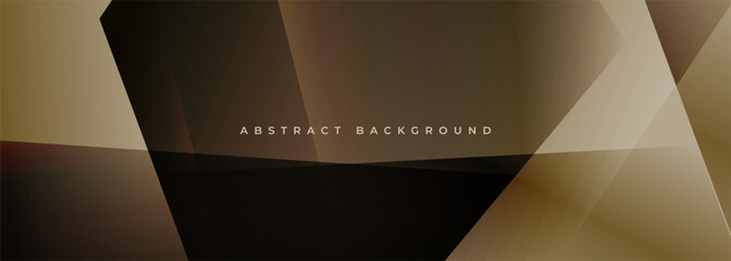 Brown modern abstract wide banner with geometric shapes. Dark brow abstract background. Vector illustration