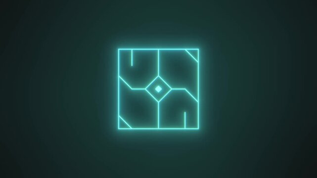 Geometric shape, abstract vector deco frames. Hipster trendy line style 1920 design. Green glowing cunbe.